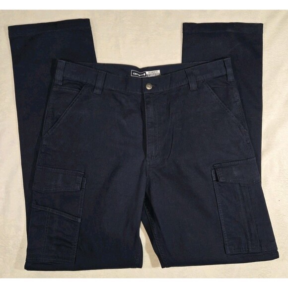 Carhartt Cargo Work Pants Blue Canvas Rugged Flex Relaxed Fit Mens 38x36 - Picture 6 of 16